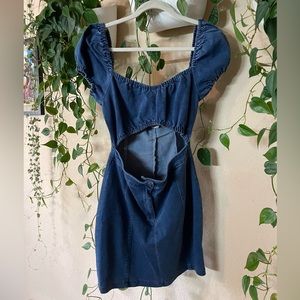 Denim Cut Out Mini Dress